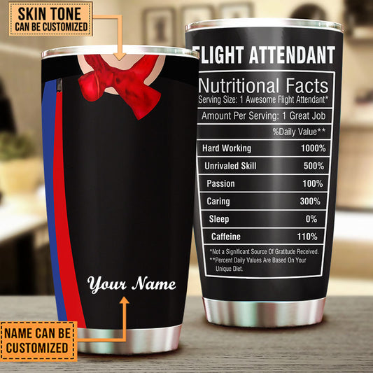 Personalized Flight Attendant Nutritional Facts Tumbler