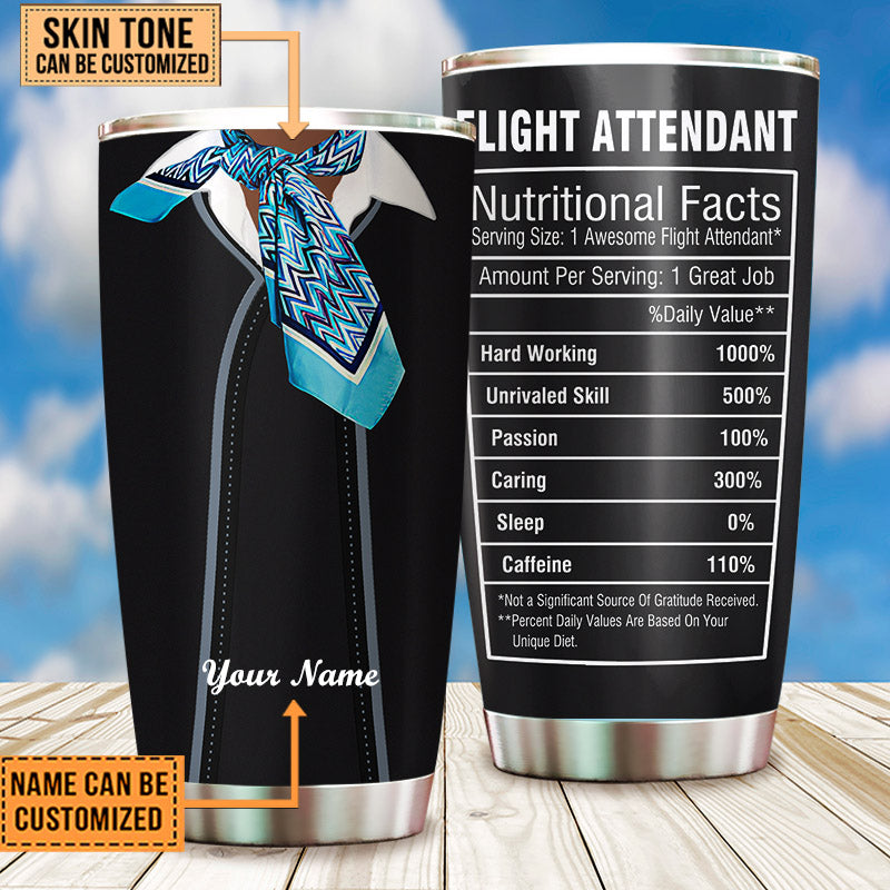 Personalized Flight Attendant Nutritional Facts Tumbler