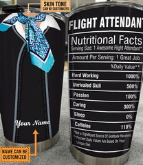 Personalized Flight Attendant Nutritional Facts Tumbler