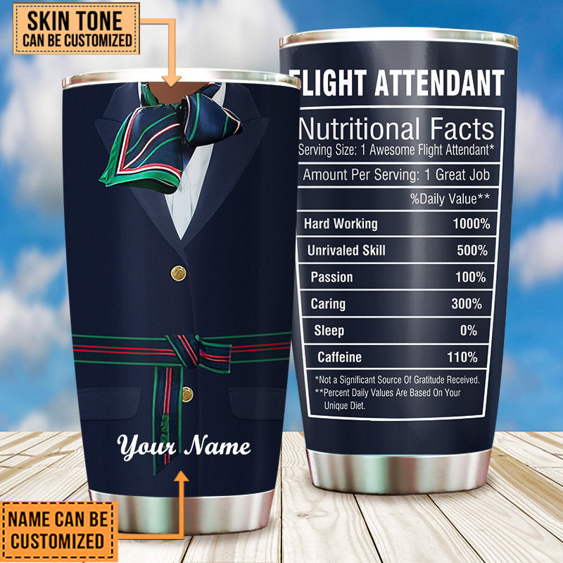 Personalized Flight Attendant Nutritional Facts Tumbler