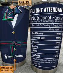 Personalized Flight Attendant Nutritional Facts Tumbler