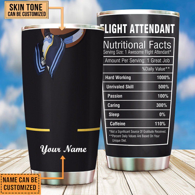 Personalized Flight Attendant Nutritional Facts Tumbler