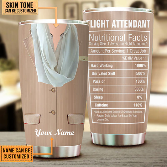 Personalized Flight Attendant Nutritional Facts Tumbler