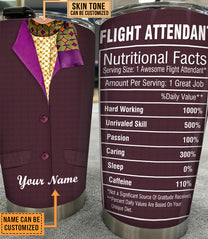 Personalized Flight Attendant Nutritional Facts Tumbler