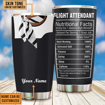 Personalized Flight Attendant Nutritional Facts Tumbler