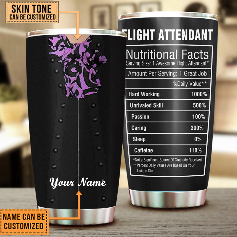 Personalized Flight Attendant Nutritional Facts Tumbler