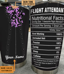 Personalized Flight Attendant Nutritional Facts Tumbler