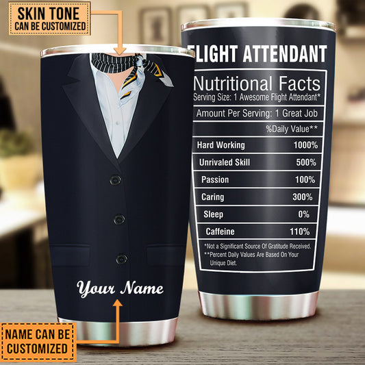 Personalized Flight Attendant Nutritional Facts Tumbler