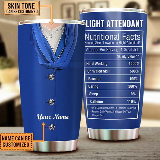 Personalized Flight Attendant Nutritional Facts Tumbler