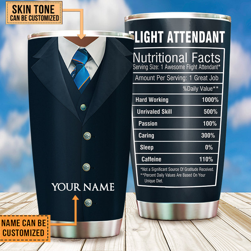 Personalized Flight Attendant Nutritional Facts Tumbler