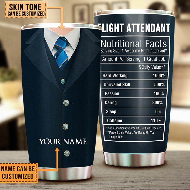 Personalized Flight Attendant Nutritional Facts Tumbler