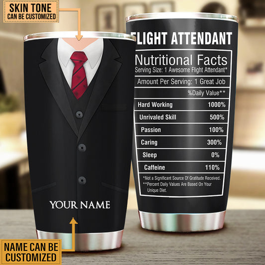 Personalized Flight Attendant Nutritional Facts Tumbler