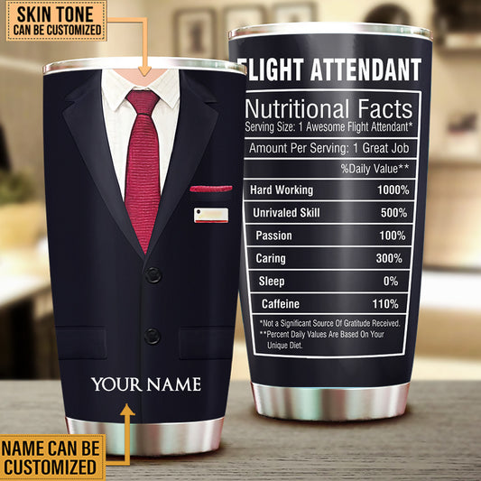 Personalized Flight Attendant Nutritional Facts Tumbler