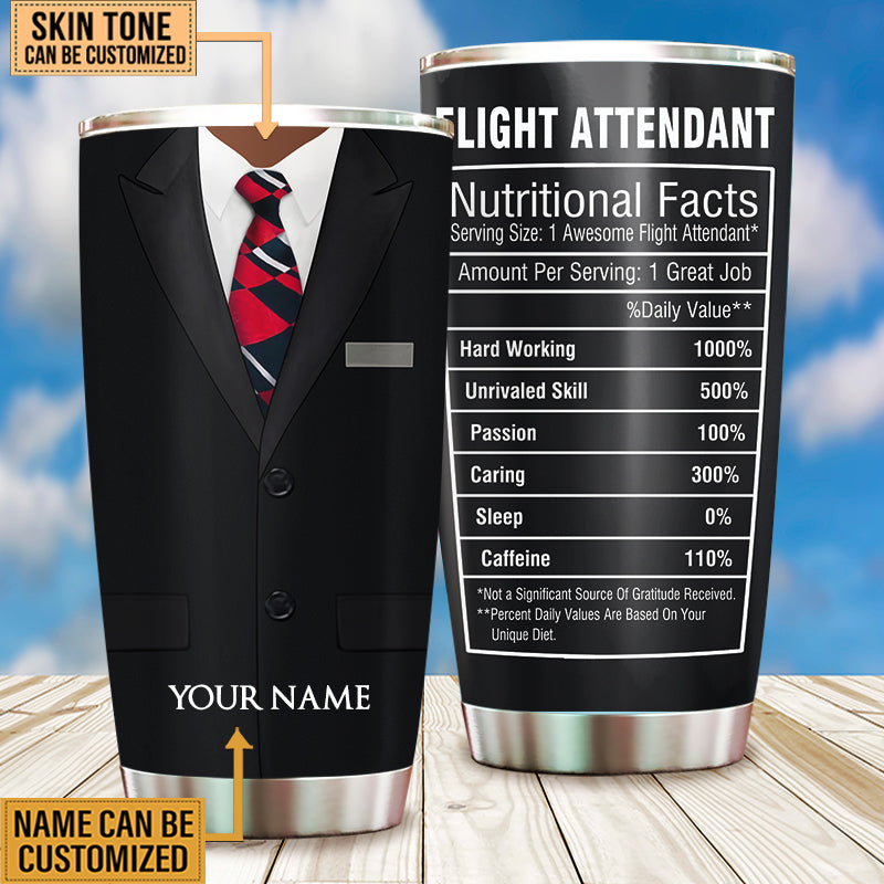 Personalized Flight Attendant Nutritional Facts Tumbler