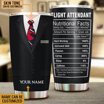 Personalized Flight Attendant Nutritional Facts Tumbler