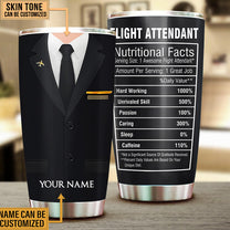 Personalized Flight Attendant Nutritional Facts Tumbler