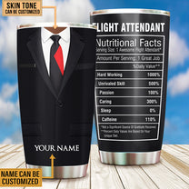 Personalized Flight Attendant Nutritional Facts Tumbler