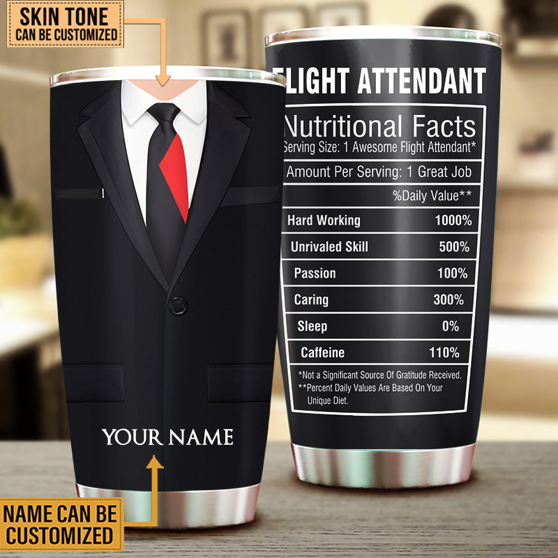 Personalized Flight Attendant Nutritional Facts Tumbler