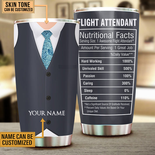 Personalized Flight Attendant Nutritional Facts Tumbler