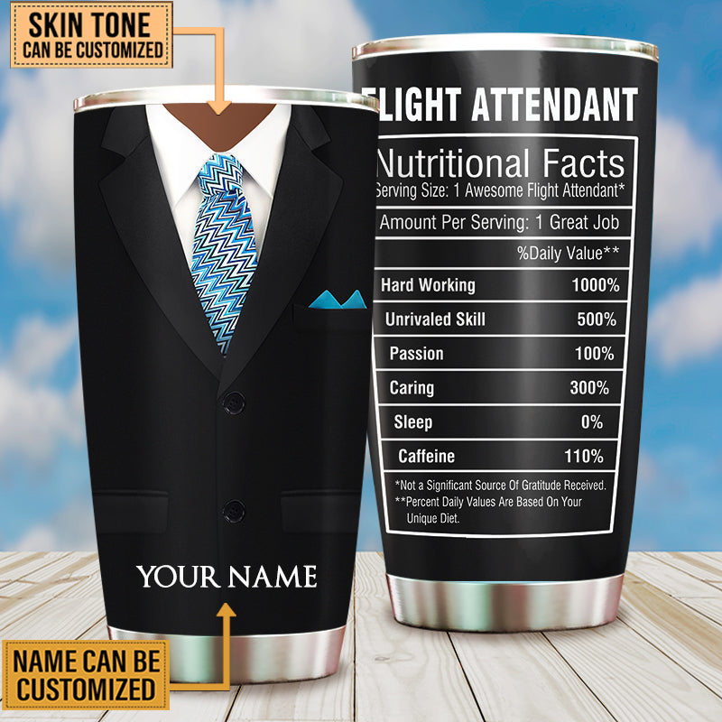 Personalized Flight Attendant Nutritional Facts Tumbler