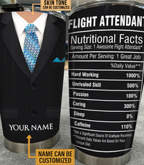 Personalized Flight Attendant Nutritional Facts Tumbler