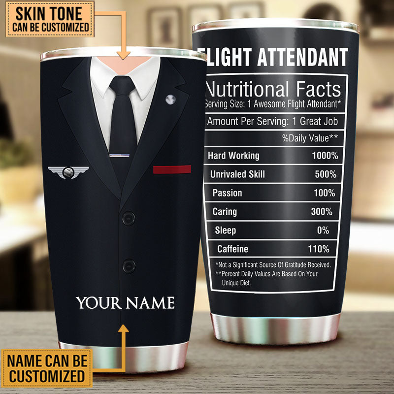 Personalized Flight Attendant Nutritional Facts Tumbler