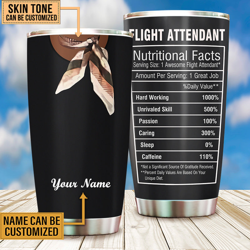 Personalized Flight Attendant Nutritional Facts Tumbler