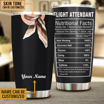 Personalized Flight Attendant Nutritional Facts Tumbler