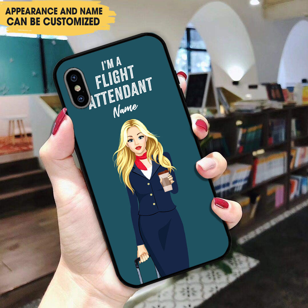 Personalized I'm A Flight Attendant Glass Phone Case