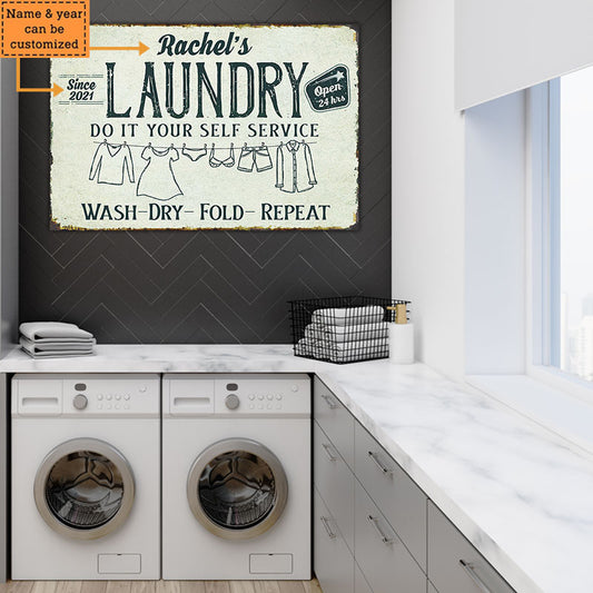 Personalized Laundry Metal Sign