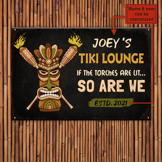 Personalized Tiki Lounge Metal Sign