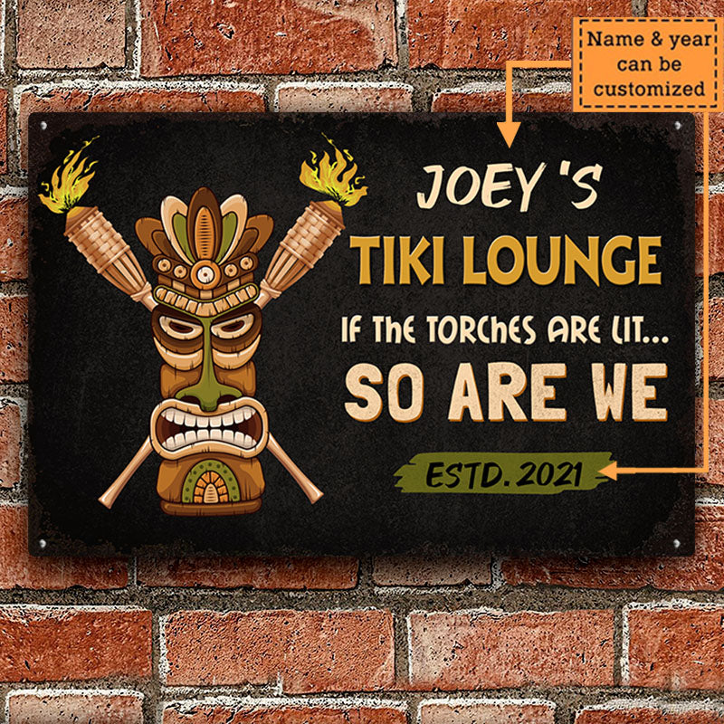 Personalized Tiki Lounge Metal Sign