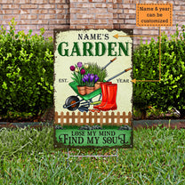 Personalized Garden Lose My Mind Find My Soul Classic Metal Sign