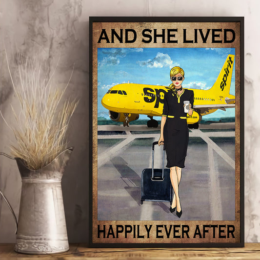 And She Lived Happily Ever After Flight Attendant Poster