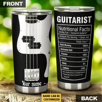 Personalized Guitarist Nutritional Facts Tumbler