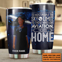 Personalized The Sky Is Home Flight Attendant Tumbler