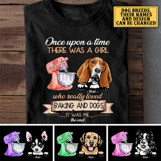 Personalized There Was A Girl Who Really Loved Baking And Dogs Shirt