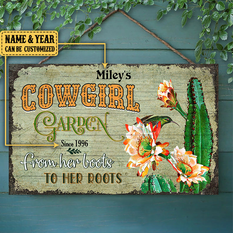 Personalized Cowgirl Garden Pallet Wood Rectangle Sign