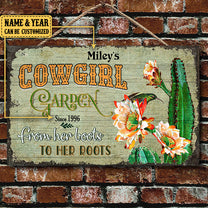 Personalized Cowgirl Garden Pallet Wood Rectangle Sign