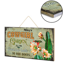 Personalized Cowgirl Garden Pallet Wood Rectangle Sign