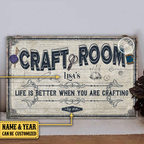 Personalized Craft Room Life Is Better When You Are Crafting Pallet Wood Rectangle Sign