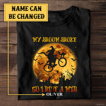 Personalized My Broom Broke So I Ride A MTB Halloween Shirt