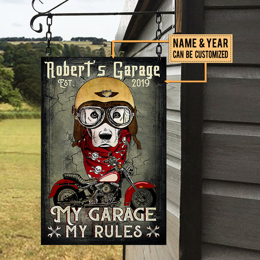 Personalized Dog My Garage My Rules Classic Metal Sign