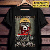 Personalized Easily Distracted By Dogs And Motorcycles Shirt