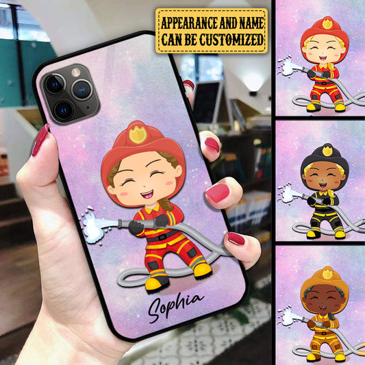 Personalized Firefighter Glass Phone Case