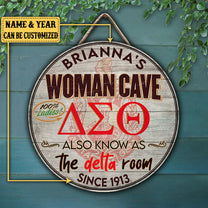 Personalized Woman Cave Also Know As The Delta Room Pallet Wood Circle Sign