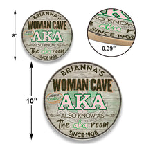 Personalized Woman Cave Also Know As The Aka Room Pallet Wood Circle Sign