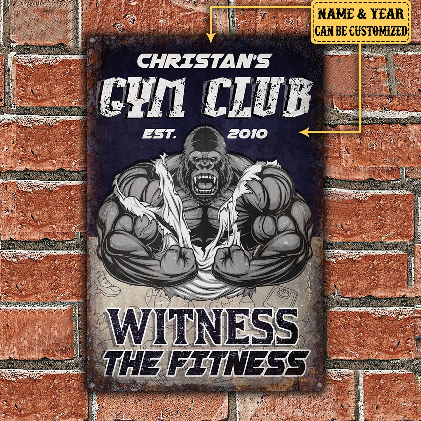 Personalized Gym Club Witness The Fitness Metal Sign