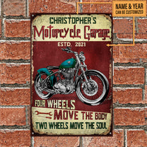 Personalized Motorcycle Garage Classic Metal Sign