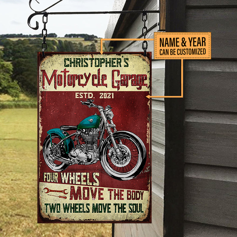 Personalized Motorcycle Garage Classic Metal Sign